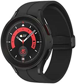 SAMSUNG Galaxy Watch Pro 5 45mm LTE Smartwatch w/ Body, Health, Fitness and Sleep Tracker, Improved Battery, Sapphire Crystal Glass, GPS Route Tracking, Titanium Frame, US Version, Black