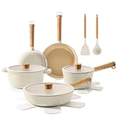 SENSARTE Ceramic Pots and Pans Set, Healthy Nonstick Cookware Sets, Induction Nontoxic Kitchen Co...