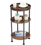 Small Round End Table for Narrow and Small Space, 3-Tier Round Accent Couch Beside Table, Modern ...