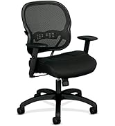 HON Wave Office Chair Mid Back Mesh Ergonomic Computer Desk Chair - Adjustable Arms, Lumbar Suppo...