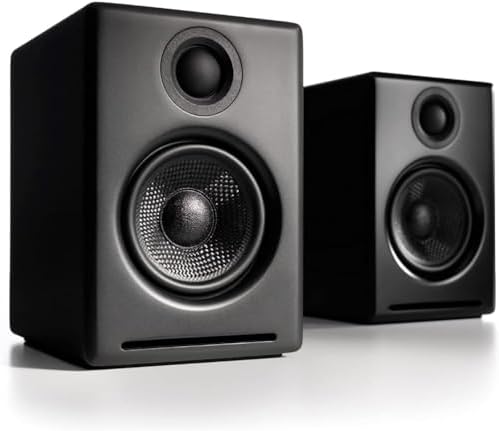 Audioengine A2+ Wireless Bluetooth PC Speakers - 60W Bluetooth Speaker System for Home, Studio, Gaming with aptX Bluetooth (Black, Pair)
