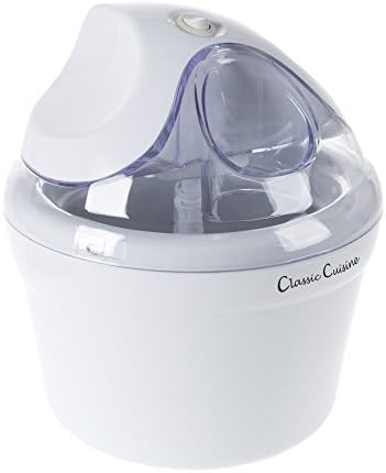 Ice Cream Maker- Also Makes Sorbet, Frozen Yogurt Dessert, 1 Quart Capacity Machine with Included Easy To Make Recipes by Classic Cuisine - White