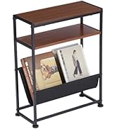 ZEXVIDA Small End Table for Small Spaces - Slim Side Table with Magazine Holder,2 in 1 Design Nar...