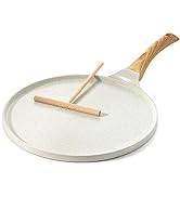 SENSARTE Nonstick Crepe Pan with Spreader, 10-Inch Natural Ceramic Coating Dosa Pan Pancake Flat ...