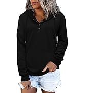 Womens Pullover Long Hoodie Casual Basic Sweatshirts Fall Sleeve Shirts with Kangaroo Pockets S-3XL