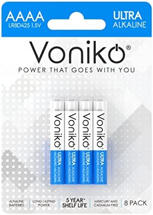 Voniko – Premium Grade AAAA Batteries (8 Pack) – Ultra Long Lasting, 5-Year Shelf Life, Leakproof 1.5V AAAA Alkaline Battery – Perfect for Cameras, Glucose and Stylus Pens, and More