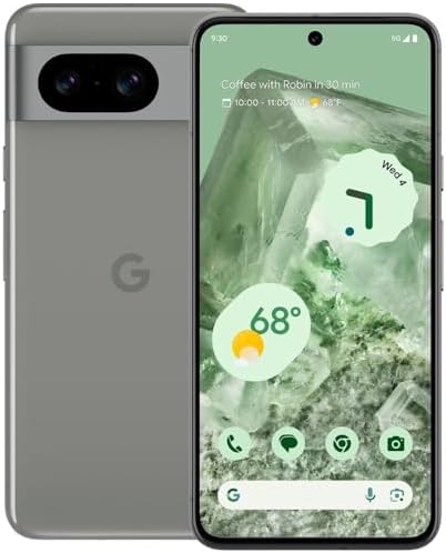 Google Pixel 8 5G (128GB, 8GB) 6.2", 9-core, Android 14 (GSM + CDMA) 4G LTE Fully Unlocked (Verizon, T-Mobile, AT&T, Straight Talk) (Hazel) (Renewed)