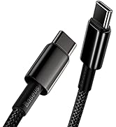 USB C Cable, Baseus 100W PD 5A QC 4.0 Fast Charging USB C to USB C Cable, Zinc Alloy Nylon Braide...