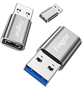 Fasgear USB to Type C Adapter, 3 Pack USB 3.0 Male to USB C 3.1 Female Sync and Charging Adapter ...
