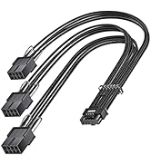 Fasgear PCI-e 5.0 Extension Cable 30cm/1ft 16 Pin(12+4) Male to PCIE 3x8Pin(6+2) Female Sleeved E...