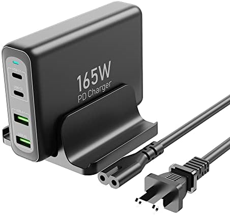 Tobetravel 165W USB C Charger Station, GaN Tech 4-Ports Fast Charging Station for MacBook Pro/Air, iPad Pro, iPhone 15 14 13 Series, Samsung Galaxy S22 S21 Ultra, Google Pixel and More