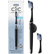 Oral-B Clic Toothbrush, Matte Black, with 1 Bonus Replacement Brush Head and Magnetic Toothbrush ...