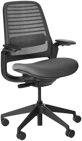 Steelcase Series 1 Office Chair - Ergonomic Work Chair with Wheels for Carpet - Helps Support Productivity - Weight-Activated Controls, Back Supports & Arm Support - Easy Assembly - Graphite