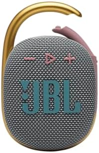 JBL Clip 4 - Portable Mini Bluetooth Speaker, big audio and punchy bass, integrated carabiner, IP67 waterproof and dustproof, 10 hours of playtime, speaker for home, outdoor and travel (Grey)