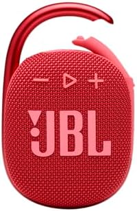 JBL Clip 4 - Portable Mini Bluetooth Speaker, big audio and punchy bass, integrated carabiner, IP67 waterproof and dustproof, 10 hours of playtime, speaker for home, outdoor and travel (Red)