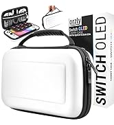 Orzly Carry Case for white Nintendo Switch Oled console with accessories and Games storage compar...