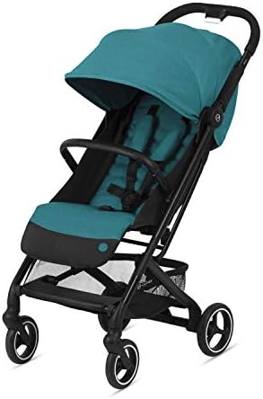 CYBEX Beezy Stroller, Lightweight Baby Stroller, Compact Fold, Compatible with All CYBEX Infant Seats, Stands for Storage, Easy to Carry, Multiple Recline Positions, Travel Stroller, River Blue