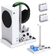 Charging Stand for Xbox Series S Console,Powerful Cooling Fan Dual Wireless Controller Charger St...