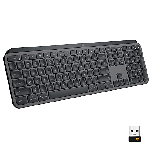 Logitech MX Keys Illuminated Wireless Keyboard with Bluetooth, USB-C - For Apple macOS, Microsoft Windows, Linux, iOS, Android - Graphite