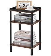 ZEXVIDA Side Table for Small Spaces,3 Tier End Table with Storage Shelf, Small Narrow Thin End Ta...