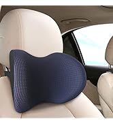 SPRFUFLY 100% Pure Memory Foam Car Headrest Pillow, Car Pillow for Driving with Adjustable Strap,...