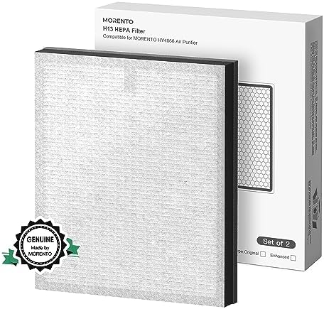 MORENTO 2 Pack HY4866 Genuine Air Purifier Replacement Filter for HY4866 Air Purifer, Enhanced Version
