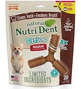 Nylabone Nutri Dent Easy Hold Trios Dental Dog Treats Filet Mignon Small (20 Count)