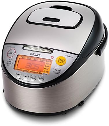 Tiger JKT-S10U-K IH Rice Cooker with Slow Cooking and Bread Making Function Stainless Steel, Black 5.5-Cup