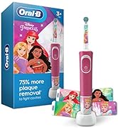 Oral-B Kids Rechargeable Electric Toothbrush Featuring Disney Princess, for Kids 3+ (Character Ma...