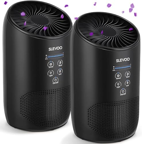 Slevoo Air Purifiers for Bedroom Pets in Home, 2023 New Upgrade H13 True HEPA Air Purifier with Fragrance Sponge, Effectively Clean 99.97% of Dust, Smoke, Pets Dander, Pollen, Odors