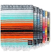 Authentic Mexican Blanket - Beach Blanket, Handwoven Serape Blanket, Perfect as Beach Blankets, P...