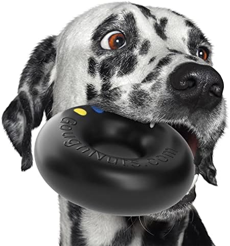 Goughnuts — Dog Toys for Aggressive Chewers | Virtually Indestructible Dog Toys for Large Breeds Such as Pit Bulls | Heavy Duty Dog Toy | Black