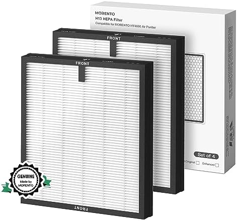 MORENTO 4 Pack HY4866 Genuine Air Purifier Replacement Filter for HY4866 Air Purifer, Original Version