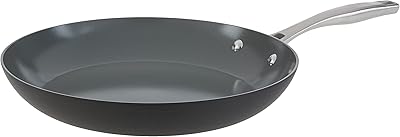 Bialetti 11.75" Ceramic Pro Non-Stick Hard Anodized Aluminum Frying Pan, Gray