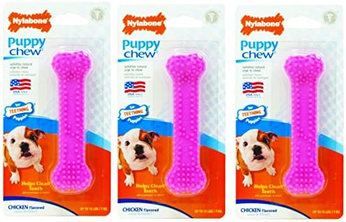 Nylabone (3 Pack) Just for Puppies Petite Pink Dental Bone Chew Toy