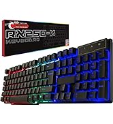Orzly Gaming Keyboard RGB USB Wired Rainbow Keyboards Designed for PC Gamers, PS4, PS5, Laptop, X...
