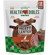 Nylabone Healthy Edibles Meaty Center Natural Dog Treats Beef Small (12 Count)