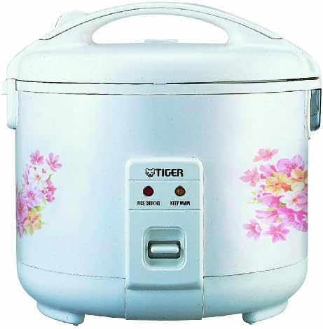 Tiger JNP-1000-FL 5.5-Cup (Uncooked) Rice Cooker and Warmer, Floral White