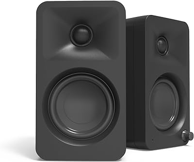 Kanto ORA 100W Powered Reference Desktop Computer Speakers with Bluetooth 5.0 and USB-C Input | Bi-Amplified | 100 Hz Automatic Crossover | Reference Quality Sound | Pair | Black