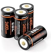 EBL 3V Lithium Battery 4 Pack, 3Volt 800mAh 16J USB Rechargeable Camera Batteries Flashlight Repl...