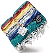 Premium Mexican Blanket, Authentic Handwoven Yoga Blanket & Outdoor Blanket, Made by Traditional ...