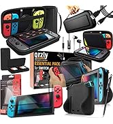 Switch Accessories Bundle - Orzly Essentials Pack for Nintendo switch Case & Screen Protector, Gr...