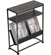 ZEXVIDA Narrow End Table for Small Spaces - Slim Side Table with Magazine Holder,2 in 1 Design Na...