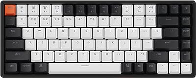 Keychron K2 75% Layout 84 Keys Hot-swappable Bluetooth Wireless/USB Wired Mechanical Keyboard with Gateron G Pro Brown Switch/Double-Shot Keycaps/RGB Backlight/Aluminum Frame for Mac Windows Version 2