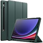JETech Case for Samsung Galaxy Tab S9 11 Inch with S Pen Holder, Soft TPU Tri-Fold Stand Protective Tablet Cover, Support S Pen Charging, Auto Wake/Sleep (Midnight Green)