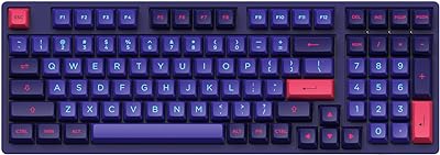 Akko Mechanical Keyboard Wired 98 Keys 3098 ASA Profile, Gaming Keyboard for Mac & Win (Neon Theme, Akko V3 Cream Yellow Switch)
