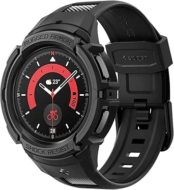 Spigen Rugged Armor Pro Designed for Samsung Galaxy Watch5 Pro Band with Case Protector 45mm (2022)