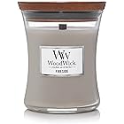 WoodWick Medium Hourglass Candle, Fireside Scent, Premium Soy Blend Wax, Pluswick Innovation Wood Wick, 10oz, Perfect for creating a cozy ambiance