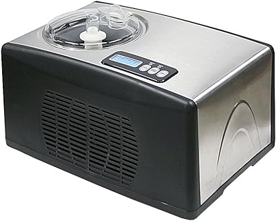 Whynter ICM-15LS Automatic Ice Cream Maker 1.6 Quart Capacity Stainless Steel, with Built-in Compressor, no pre-Freezing, LCD Digital Display, Timer, One Size, Black