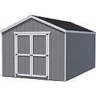 Little Cottage Co. 12x16 Value Gable Shed with Floor, Wood DIY Precut Kit, Outdoor Storage for Backyard, Garden, Patio, Lawn